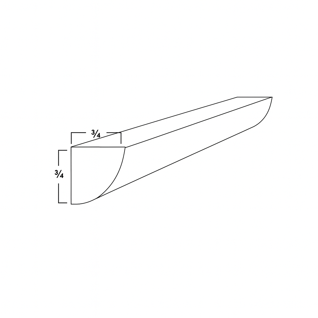 QUARTER ROUND MOLDING -  SHAKER GRAY