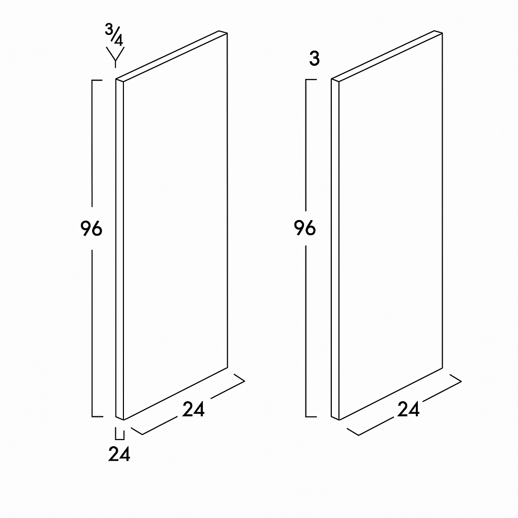 REFRIGERATOR END PANEL-  SHAKER GRAY