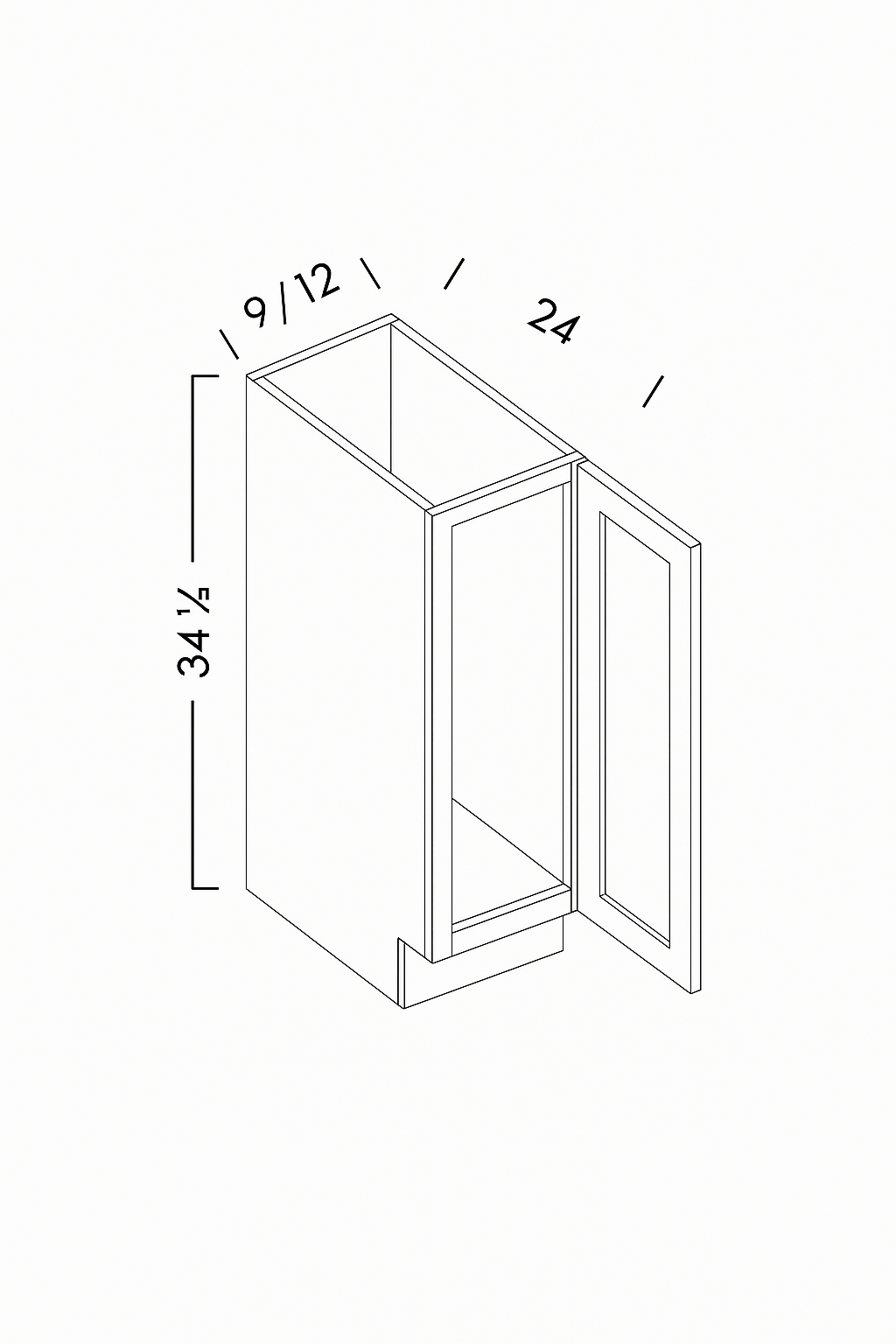 FULL HEIGHT BASE CABINET - SHAKER CARAMELO
