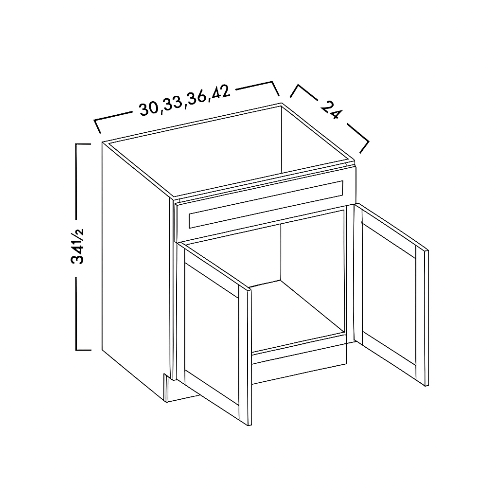 SINK  BASE CABINET - SHAKER CARAMELO
