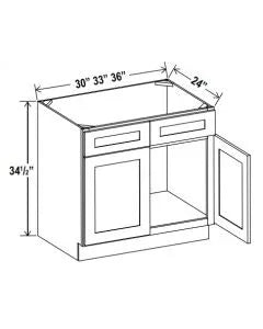 Sink Base Cabinets With Two Dummy Drawer - Shaker White - cntcabinet