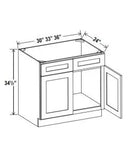 Sink Base Cabinets With Two Dummy Drawer - Shaker White - cntcabinet