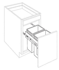 TRASH CAN PULL OUT WITHOUT CABINET - SHAKER WHITE