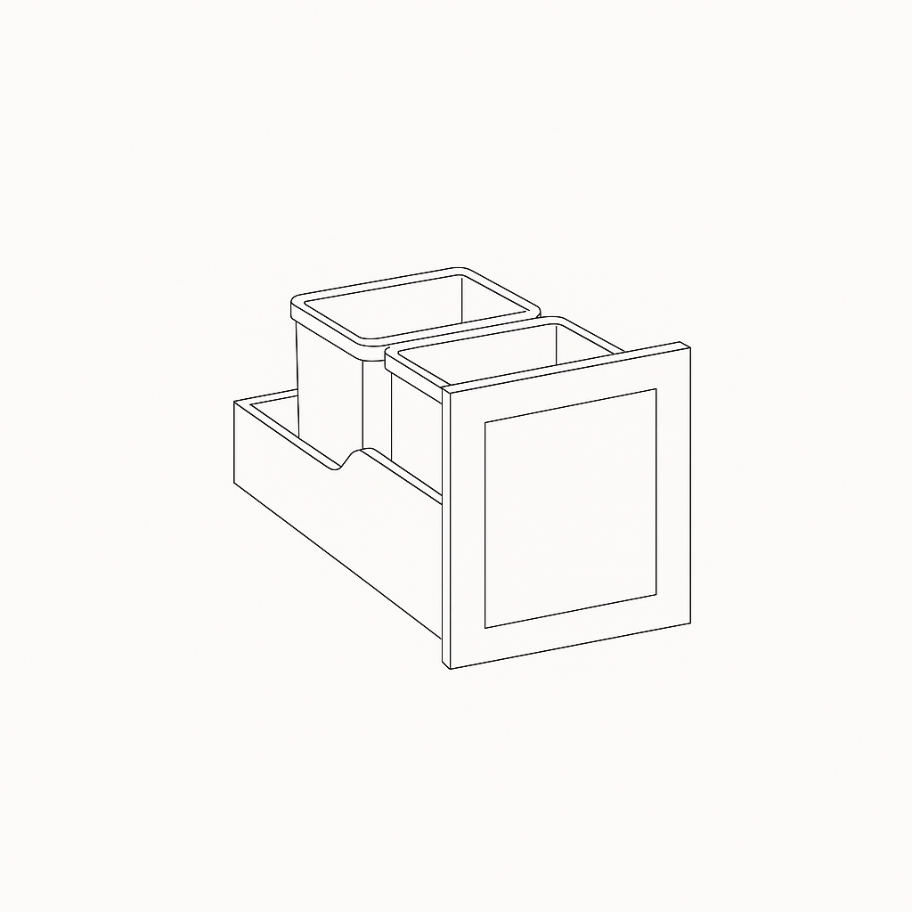 TRASH CAN PULL OUT (CABINET NOT INCLUDED) - SHAKER GRAY