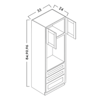 TALL OVEN CABINETS - SHAKER PEARL