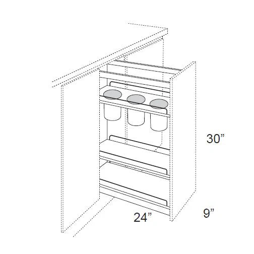 UTENSIL PULL OUT WITHOUT CABINET - SHAKER WHITE