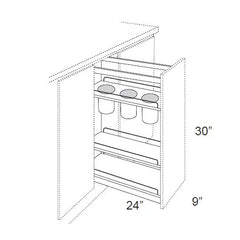 UTENSIL PULL OUT WITHOUT CABINET - SHAKER WHITE