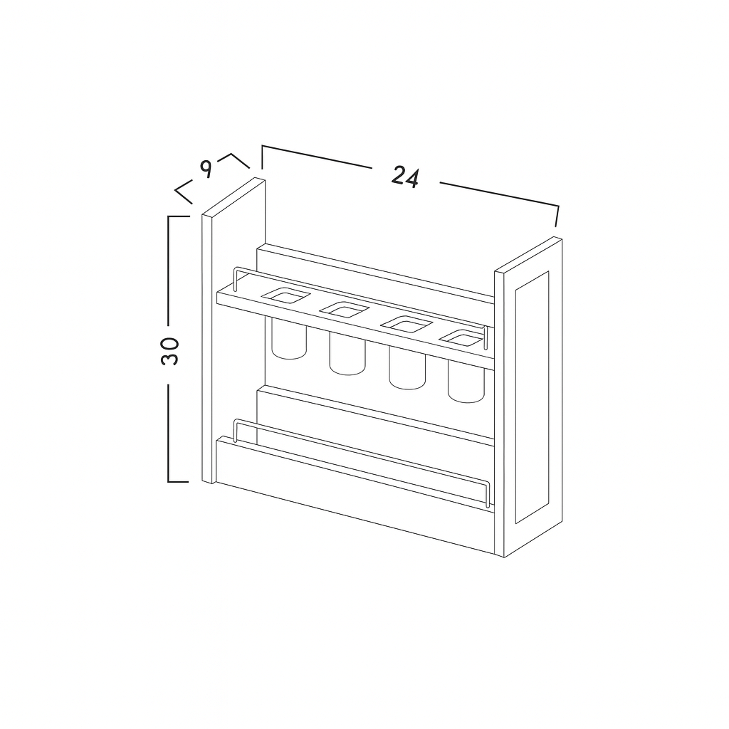 UTENSIL PULL OUT (CABINET NOT INCLUDED) - SHAKER GRAY