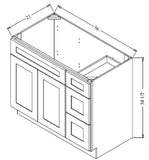 VANITY SINK COMBO 3-DRAWER BASE -  SHAKER GRAY