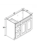 Vanity Combo Cabinets - Left Side Drawers - cntcabinet