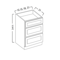 VANITY DRAWER BASE CABINETS -  SHAKER CARAMELO