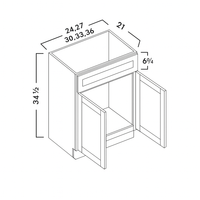 VANITY SINK BASE CABINETS -  SHAKER CARAMELO
