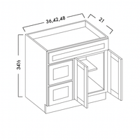 VANITY SINK COMBO - DRAWERS LEFT -  SHAKER CARAMELO