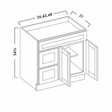 VANITY SINK COMBO - DRAWERS LEFT -  SHAKER CARAMELO