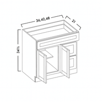 VANITY SINK COMBO - DRAWERS RIGHT-  SHAKER CARAMELO