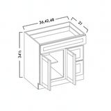 VANITY SINK COMBO - DRAWERS RIGHT-  SHAKER GRAY