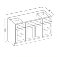 VANITY SINK & DRAWERS COMBO -  SHAKER CARAMELO