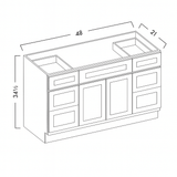 VANITY SINK & DRAWERS COMBO -  SHAKER GRAY