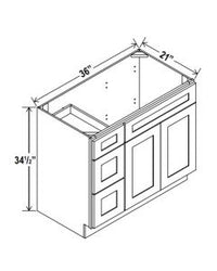 Vanity Sink Drawer Base Drawer Combo – Three Left/Right Drawers