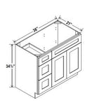 Vanity Sink Drawer Base Drawer Combo – Three Left/Right Drawers