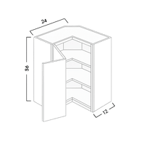 WALL PIE CUT CORNER CABINETS - SHAKER GRAY